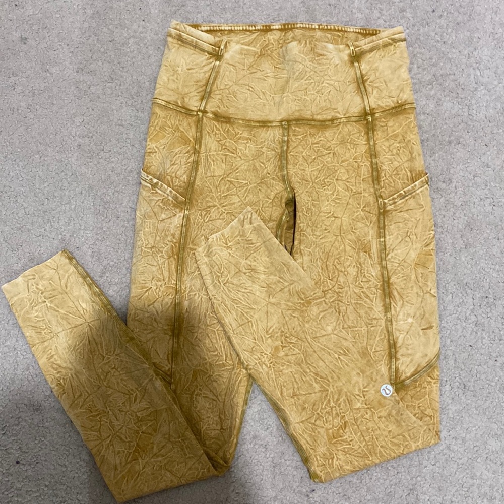 Yellow lululemon ice dye leggings